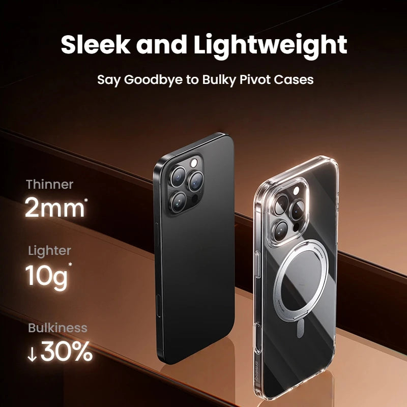 Baseus Stand Magnetic Case For iPhone 17 16 Pro Max 17 Air 360° Rotatable Bracket Wireless Charging For MagSafe Kickstand Case