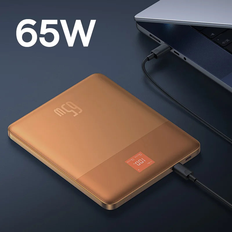 Baseus Blade 2 Power Bank 65W 12000mAh PD Fast Charging Digital Remaining Battery for iPhone 16 Pro Max Notebooks Laptops