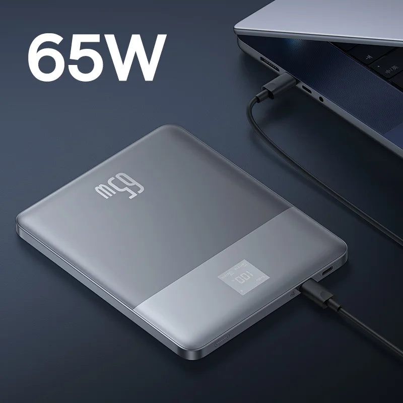 Baseus Blade 2 Power Bank 65W 12000mAh PD Fast Charging Digital Remaining Battery for iPhone 16 Pro Max Notebooks Laptops