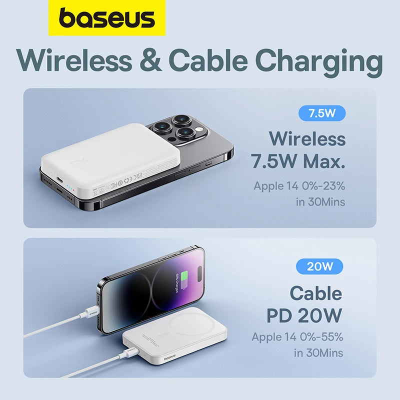 Baseus Magnetic Power Bank Wireless External Battery For Magsafe Powerbank Portable Charger For iphone 15 14 13 12 Mini Pro Max