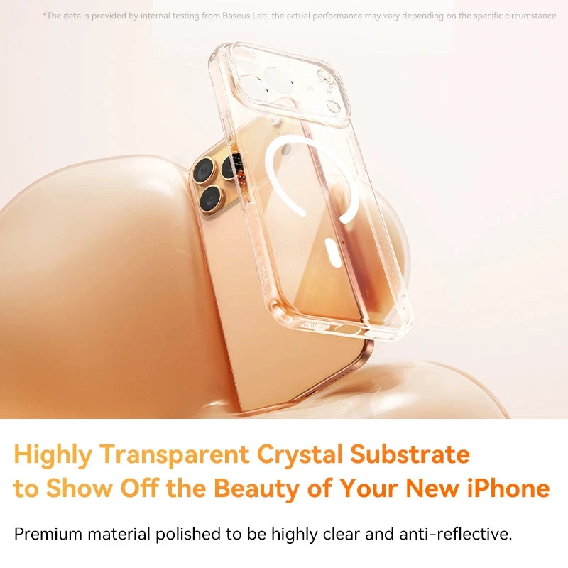Baseus Magnetic Case For iPhone 17 Pro Max 17 Air Wireless Charging For Magsafe Case For iPhone 16 15 14 13 Pro Max Clear Cover