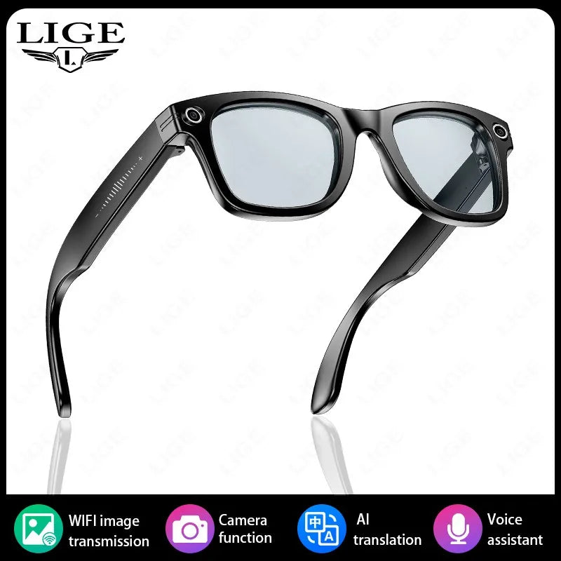 8 Million Pixels Smart Glasses Recording Videos AI Photo Recognition Answer Translation 270mAh IP65 Waterproof Bluetooth Glasses