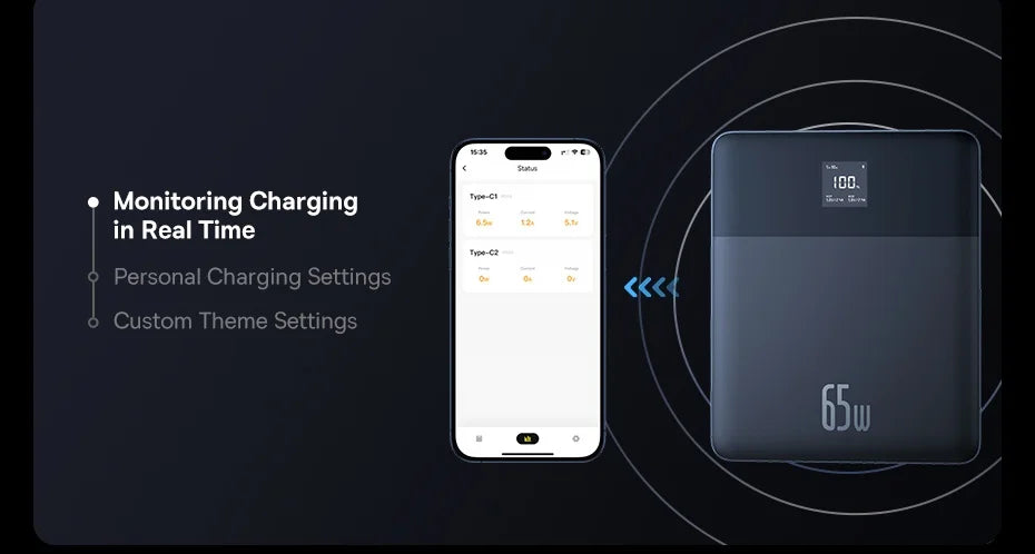 Baseus Blade 2 Power Bank 65W 12000mAh PD Fast Charging Digital Remaining Battery for iPhone 16 Pro Max Notebooks Laptops