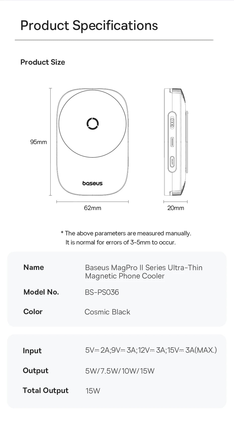 Baseus Phone Cooler Support Magnetic 15W Wireless Charging for iPhone 16 Pro Gaming Radiator with Mobile Phone Stand Cooling Fan
