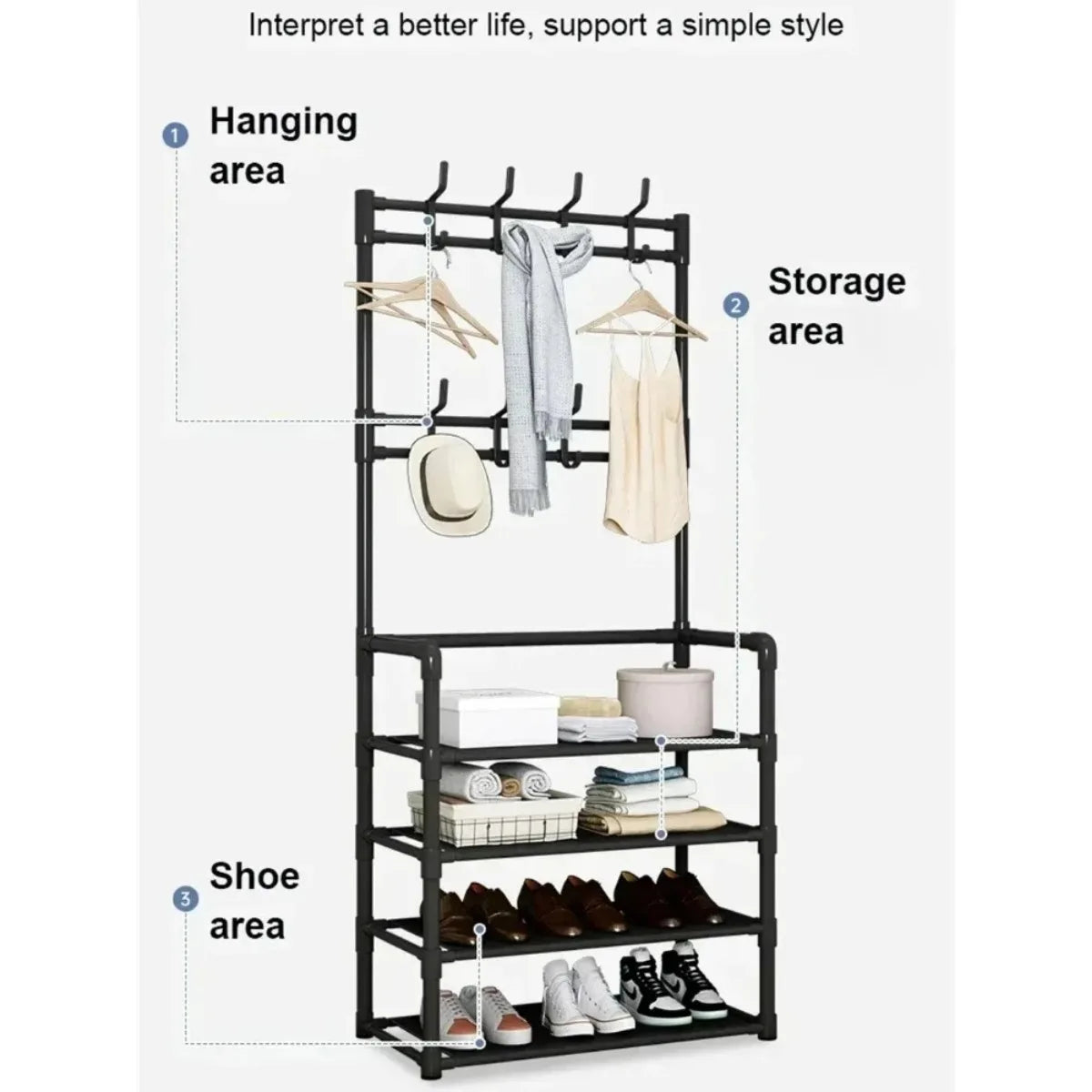 Multi-ayer Shoe Rack Organizer Clothes Hat Shoes Combination Storage Shelf