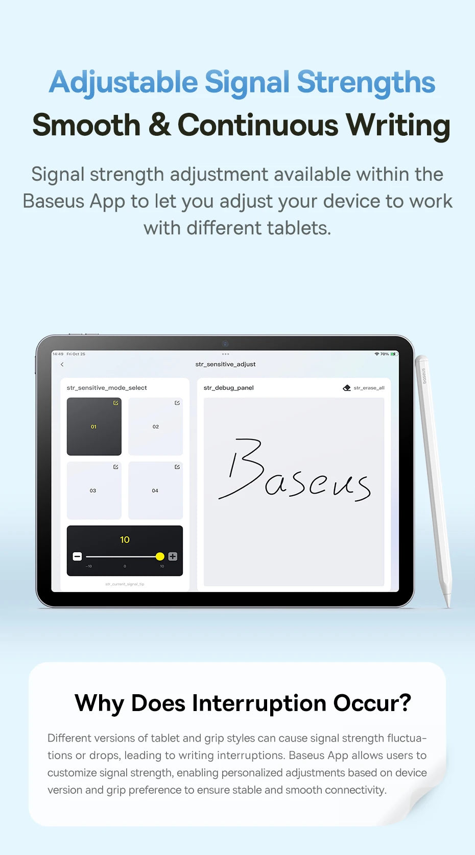 Baseus 3rd Gen Stylus Pen for iPad 2018-2022 Apple Pencil Bluetooth Magnetic Wireless Charging Tilt Sensitive Palm Rejection