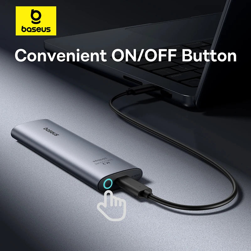Baseus M2 SSD Enclosure Case 10Gbps NVMe Protocol M.2 to USB Type C 3.2 Gen2 8TB Metal External Adapter NVME SSD Case
