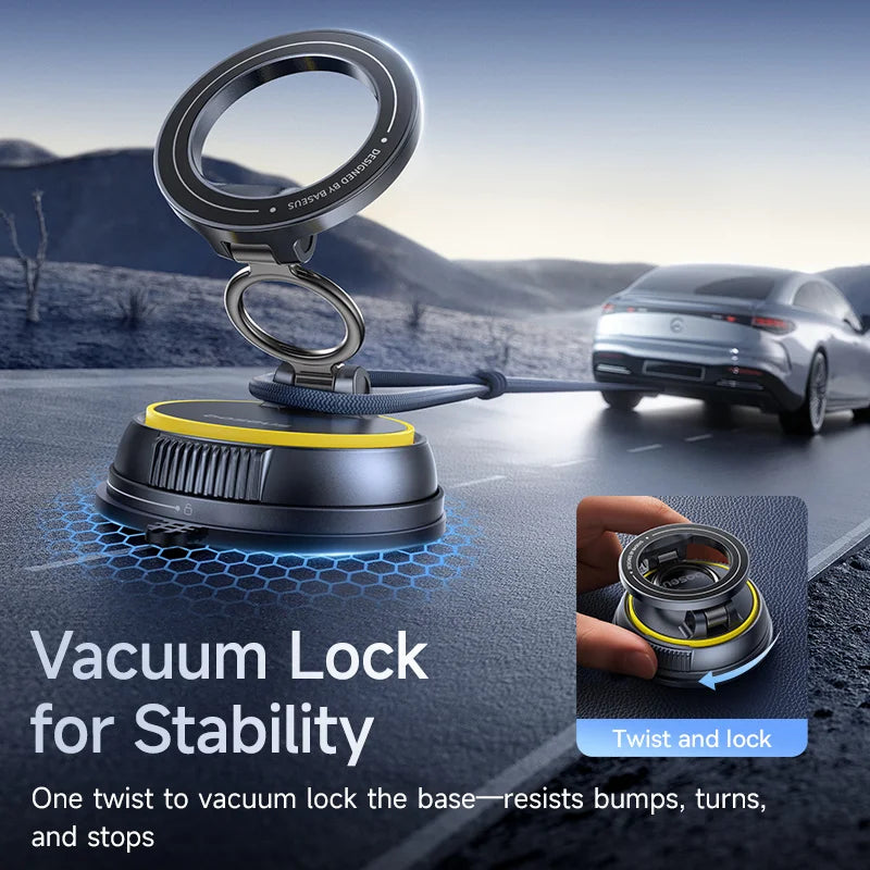 Baseus Magnetic Car Phone Holder Vacuum Suction Cup Stand 360° Rotation Мagnet Holder For iPhone Gym/Driving Vacuum Phone Stand