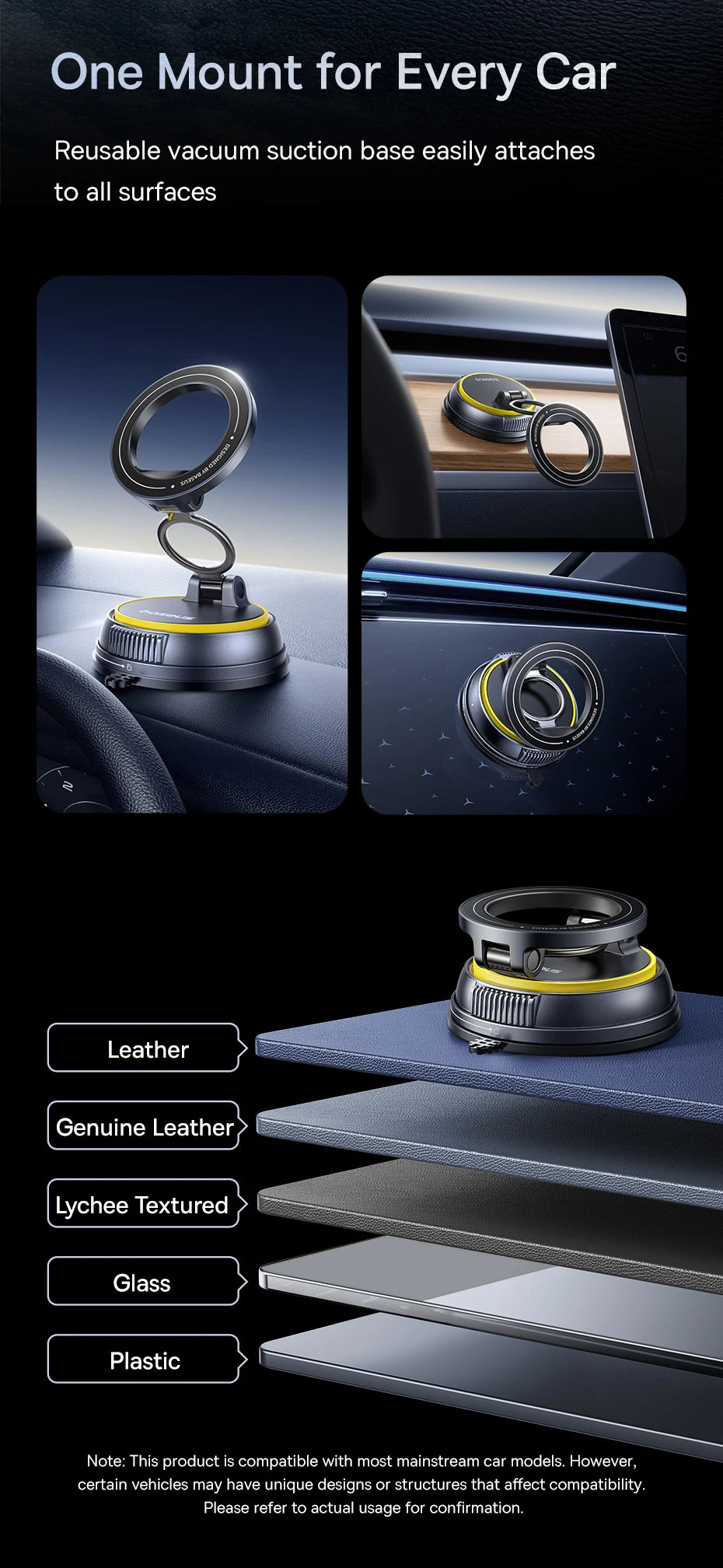 Baseus Magnetic Car Phone Holder Vacuum Suction Cup Stand 360° Rotation Мagnet Holder For iPhone Gym/Driving Vacuum Phone Stand