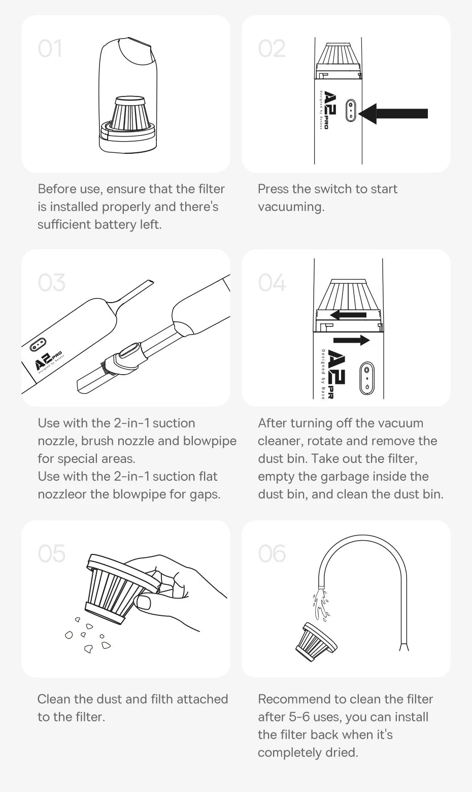 Baseus Vacuum Cleaner 6000Pa Wireless Portable Home Appliance Car Cleaning Mini Handheld Portable Cordless Cleaner