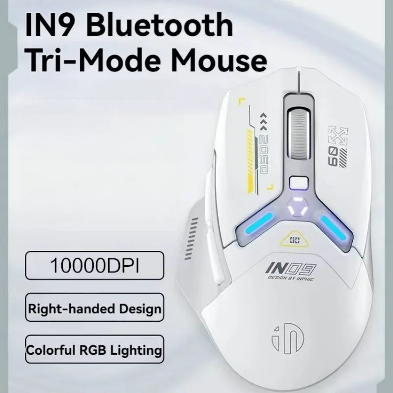 Tri-Mode Connection 10000DPI 2.4G Wireless Bluetooth Gaming Mouse PMW3325 RGB Light For PC Gaming Laptop and MAC