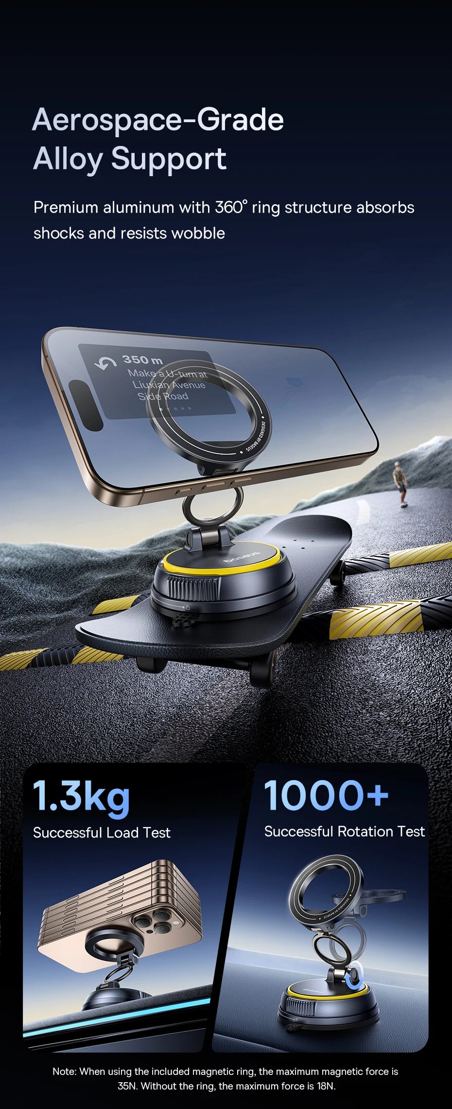 Baseus Magnetic Car Phone Holder Vacuum Suction Cup Stand 360° Rotation Мagnet Holder For iPhone Gym/Driving Vacuum Phone Stand