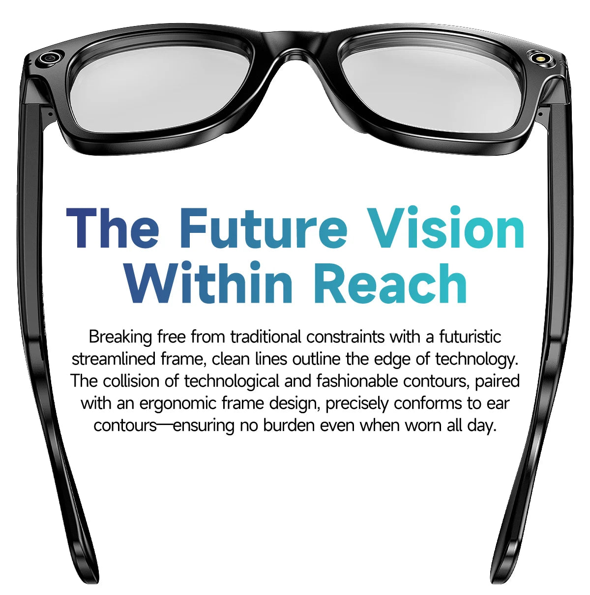 8 Million Pixels Smart Glasses Recording Videos AI Photo Recognition Answer Translation 270mAh IP65 Waterproof Bluetooth Glasses