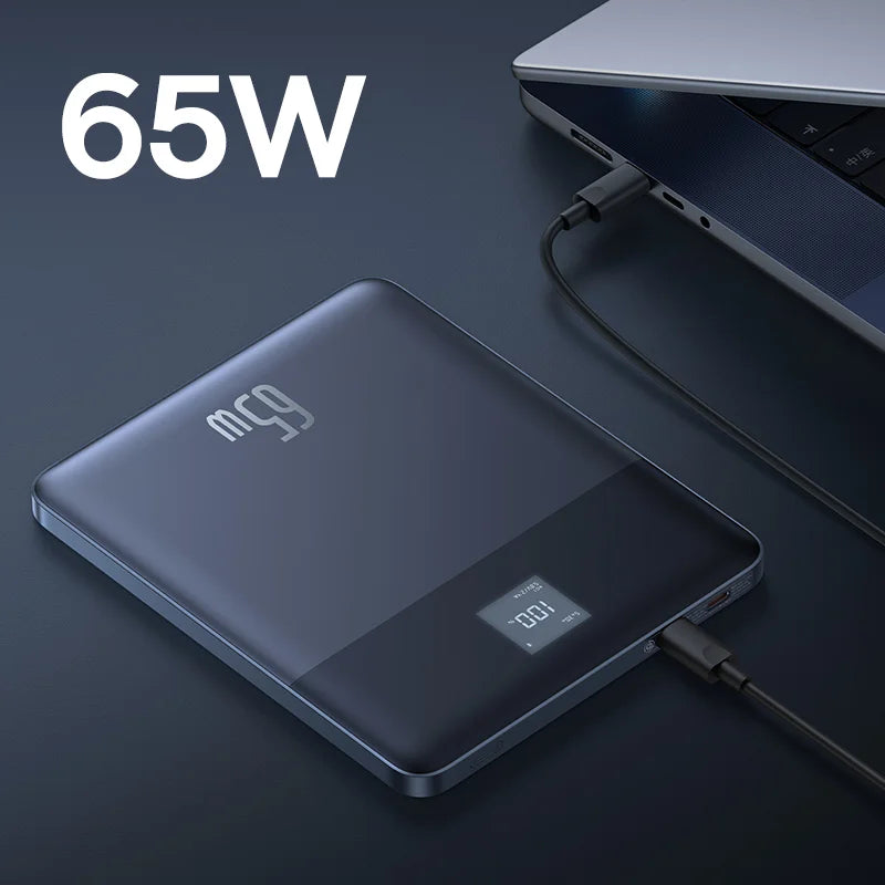 Baseus Blade 2 Power Bank 65W 12000mAh PD Fast Charging Digital Remaining Battery for iPhone 16 Pro Max Notebooks Laptops