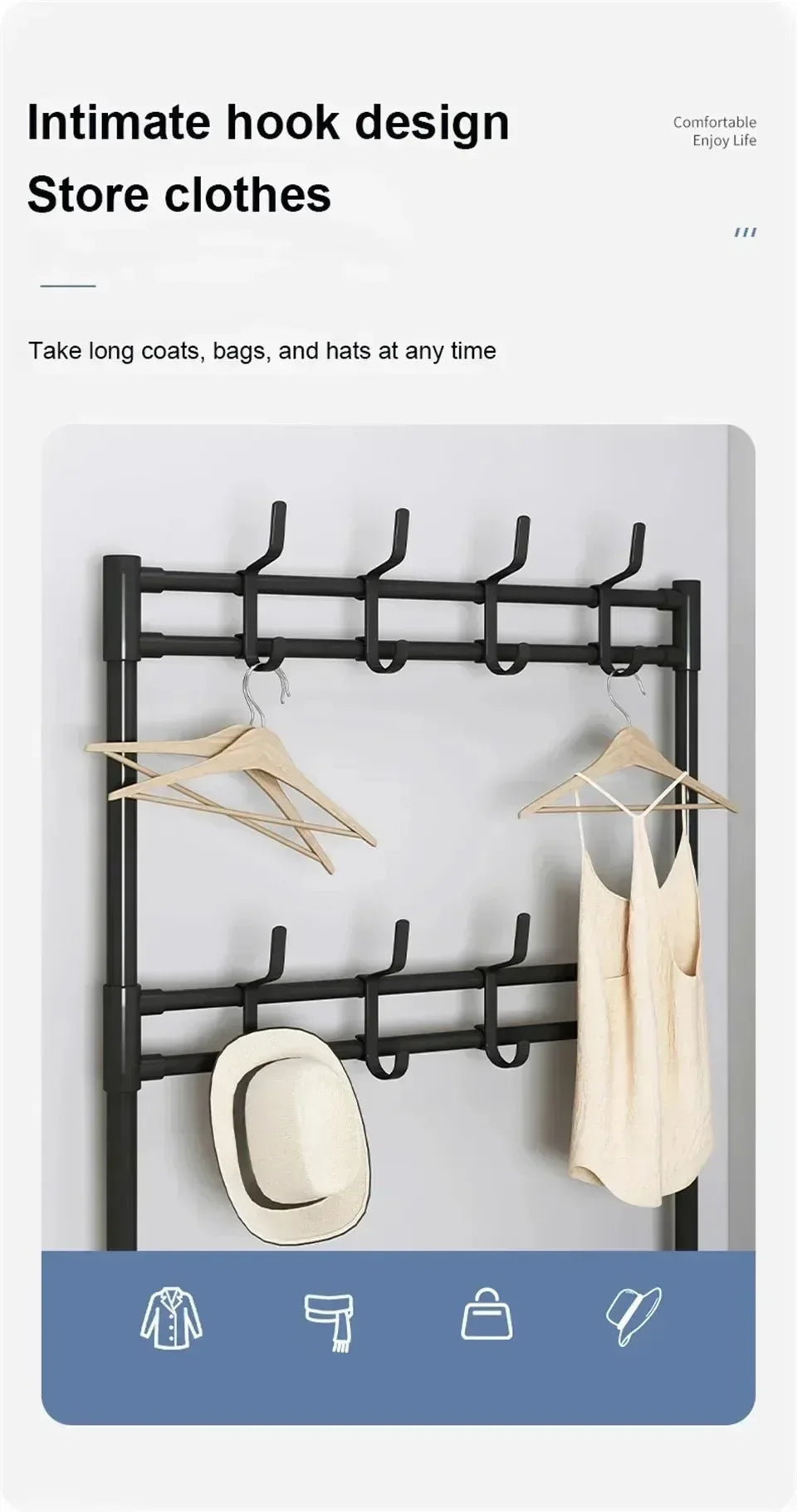 Multi-ayer Shoe Rack Organizer Clothes Hat Shoes Combination Storage Shelf