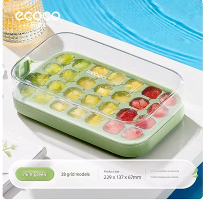 Ice Cube Tray with Lid & One-Touch Release – Easy, Non-Stick Ice Maker