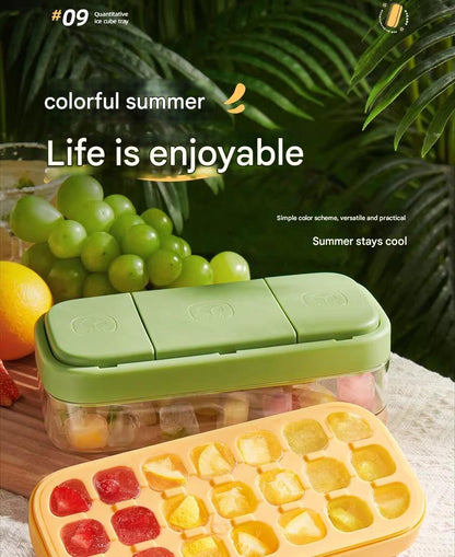 Ice Cube Tray with Lid & One-Touch Release – Easy, Non-Stick Ice Maker