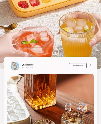 Ice Cube Tray with Lid & One-Touch Release – Easy, Non-Stick Ice Maker