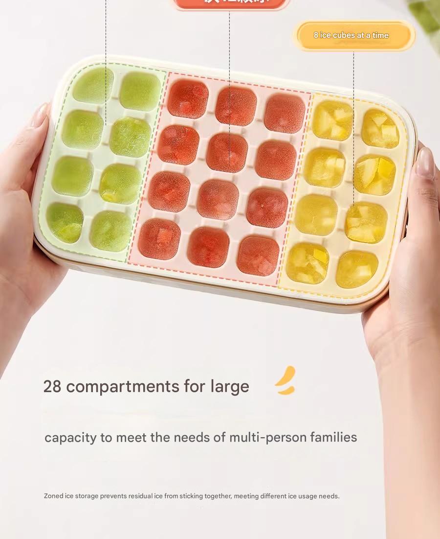 Ice Cube Tray with Lid & One-Touch Release – Easy, Non-Stick Ice Maker