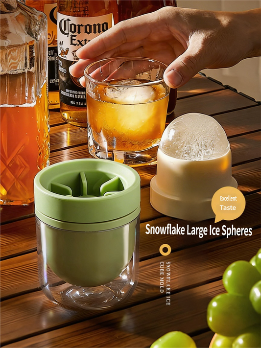 Crystal Clear Ice Ball Maker: Food-Grade Silicone Spherical Ice Mold for Whiskey, Cocktails & Bourbon - Slow-Melting