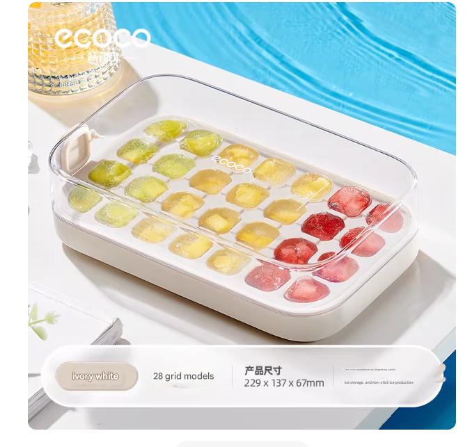 Ice Cube Tray with Lid & One-Touch Release – Easy, Non-Stick Ice Maker