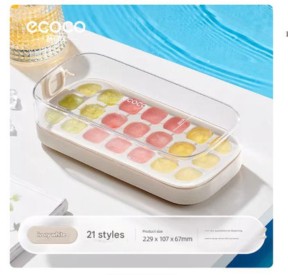 Ice Cube Tray with Lid & One-Touch Release – Easy, Non-Stick Ice Maker