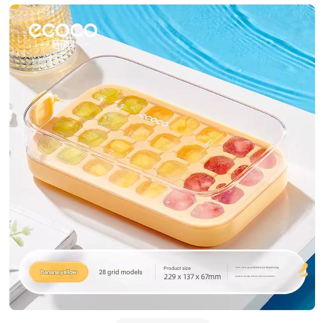 Ice Cube Tray with Lid & One-Touch Release – Easy, Non-Stick Ice Maker