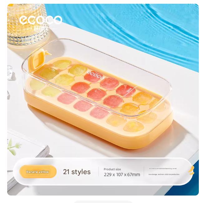 Ice Cube Tray with Lid & One-Touch Release – Easy, Non-Stick Ice Maker