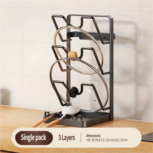 Multifunctional Kitchen Lid & Spatula Rest: Heat-Resistant Countertop Organizer for Pot Covers, Ladles & Utensils with Drip Tray