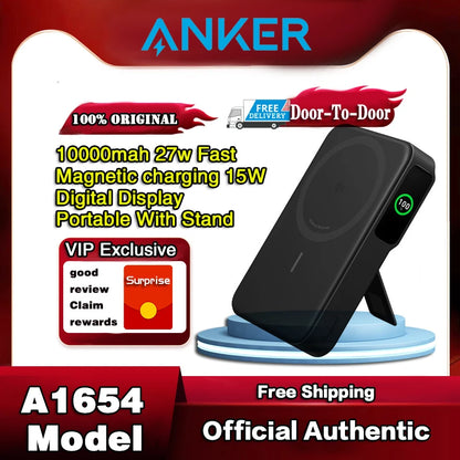 Anker MagGo Power Bank Qi2 Certified 15W Ultra-Fast Portable Charger 10000mAh Battery Pack with Smart Display