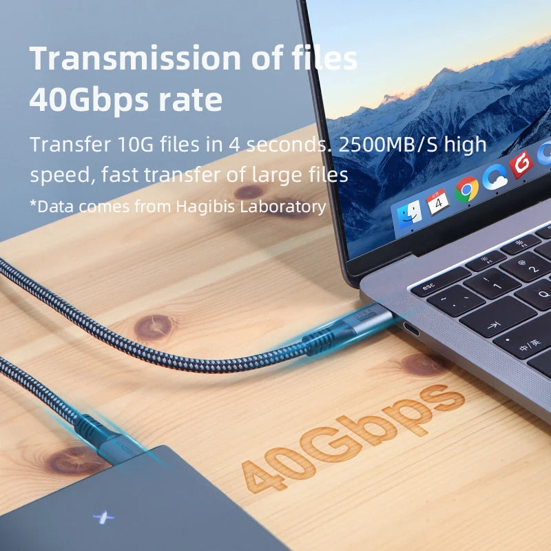 Hagibis USB4 Cable Compatible with Thunderbolt 3/4 5K@60Hz 40Gbps Data Transfer 100W 5A Fast Charging for Macbook Pro iPhone