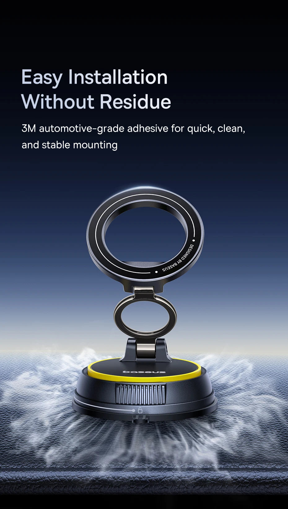 Baseus Magnetic Car Phone Holder Vacuum Suction Cup Stand 360° Rotation Мagnet Holder For iPhone Gym/Driving Vacuum Phone Stand
