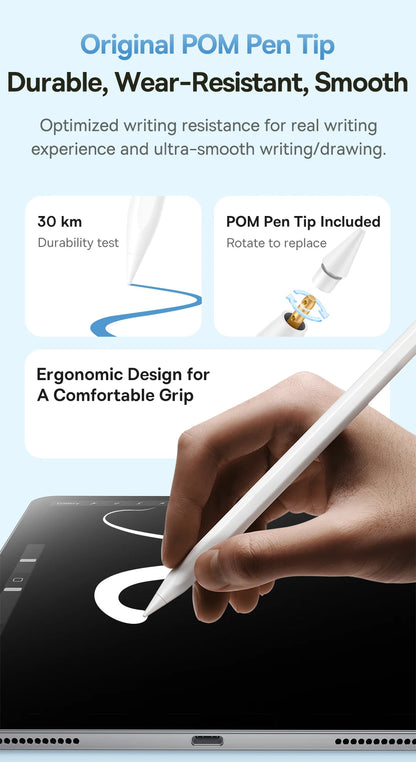Baseus 3rd Gen Stylus Pen for iPad 2018-2022 Apple Pencil Bluetooth Magnetic Wireless Charging Tilt Sensitive Palm Rejection