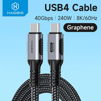 Hagibis USB4 Cable Compatible with Thunderbolt 3/4 5K@60Hz 40Gbps Data Transfer 100W 5A Fast Charging for Macbook Pro iPhone