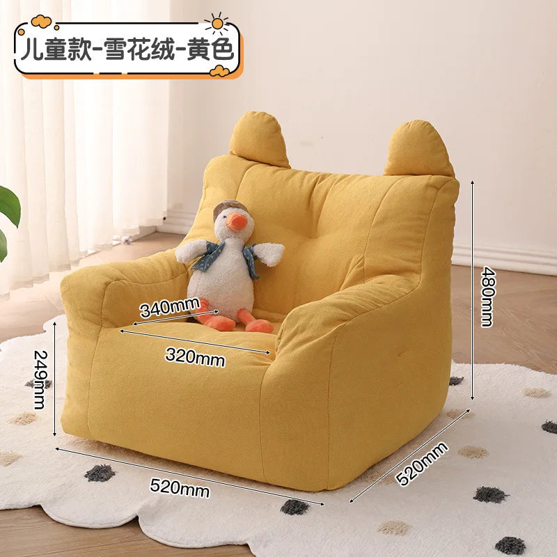 Eco-friendly Nordic Simple Living Room Soft Comfortable Backrest Person Single Sofa Chair Cute Bean Bag Baby Small Sofas