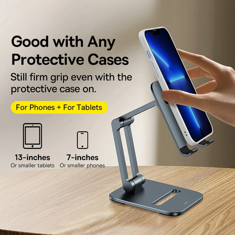 Baseus Phone Holder Stand Aluminum Alloy Cell Phone Tablet Stand Support for iPad iPhone Samsung Mobile Phone Accessories