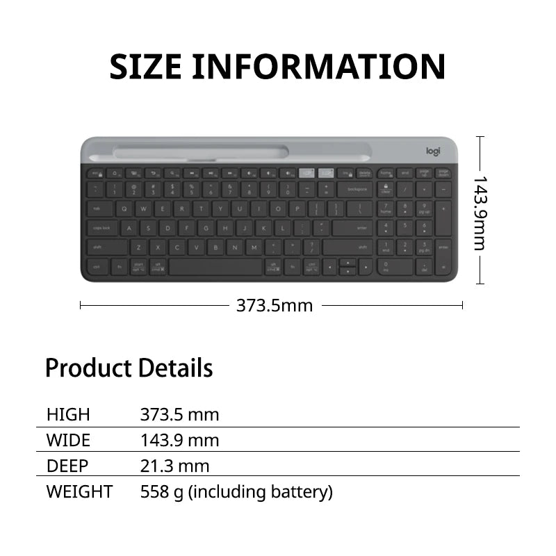 Logitech K580 Wireless Keyboard Portable Thin Light Multi-device Office Keyboard For PC Tablet Laptop Ipad Office Computer