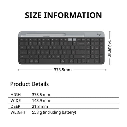 Logitech K580 Wireless Keyboard Portable Thin Light Multi-device Office Keyboard For PC Tablet Laptop Ipad Office Computer