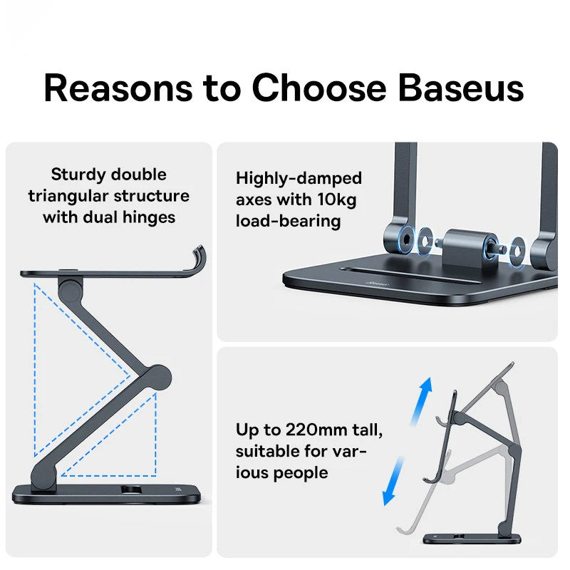 Baseus Phone Holder Stand Aluminum Alloy Cell Phone Tablet Stand Support for iPad iPhone Samsung Mobile Phone Accessories