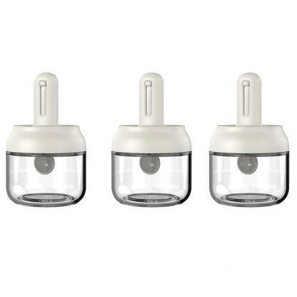 Glass Seasoning Jar with Telescopic Spoon: Moisture-Proof & Leak-Proof Kitchen Salt & Spice Storage Box with 2-in-1 Spoon Lid