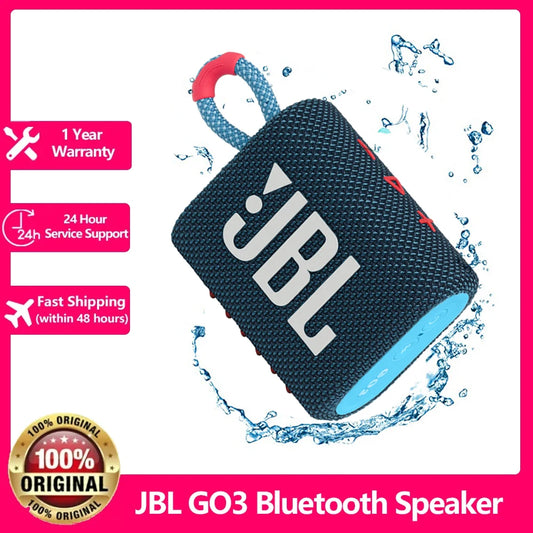 Original JBL GO3 Wireless Speaker With Bluetooth 5.1, Portable Waterproof Speaker,Outdoor Speakers Sports Bass party Speaker