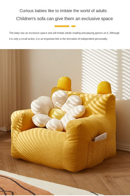 Eco-friendly Nordic Simple Living Room Soft Comfortable Backrest Person Single Sofa Chair Cute Bean Bag Baby Small Sofas