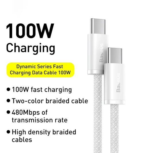 Baseus 100W USB C Cable For iPhone 15 Plus Pro USB C To USB Type C Cable For Macbook Pro ipad PD Fast Charger Cord Type-c Cable