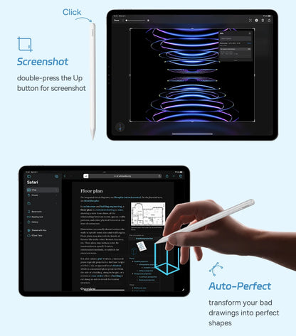 Baseus 3rd Gen Stylus Pen for iPad 2018-2022 Apple Pencil Bluetooth Magnetic Wireless Charging Tilt Sensitive Palm Rejection