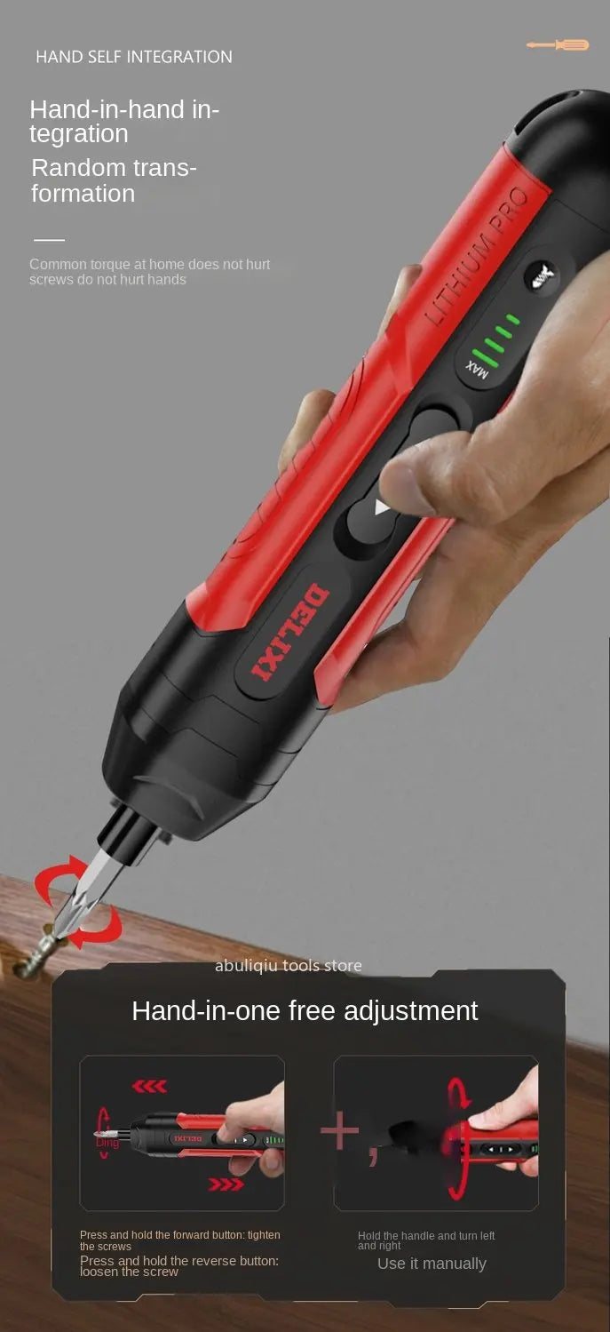 DELIXI Cordless Electric Screwdriver Set 3.6V Rechargeable Lithium Battery Screwdrivers Repair Power Tool S2 Steel Precision Bit