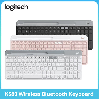 Logitech K580 Wireless Keyboard Portable Thin Light Multi-device Office Keyboard For PC Tablet Laptop Ipad Office Computer