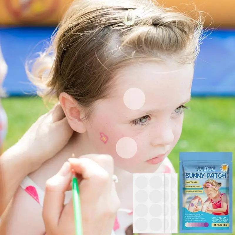 UV Stickers for Sunscreen Reapply Waterproof 24 Pack UV Sun Stickers Sunscreen Patch UV Detection for Body Kids Adults