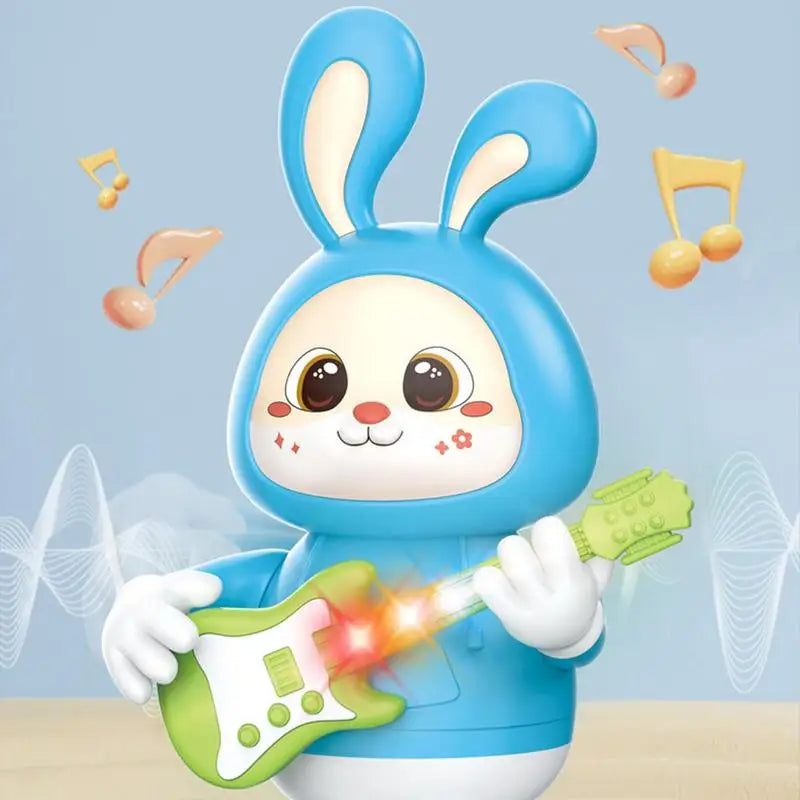 Cute Rabbit Dancing Toys With Music And Lights Electric Robot Rocking Dancing Bunny Guitarist Interactive Educational Boy Toys