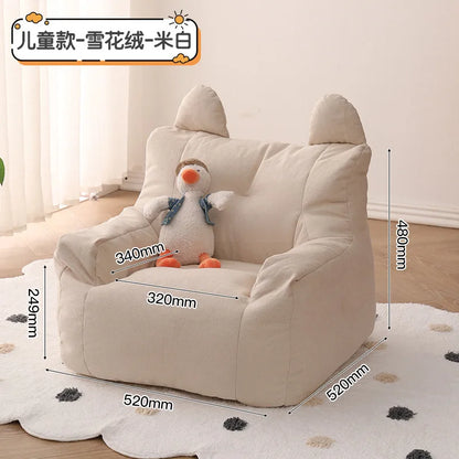 Eco-friendly Nordic Simple Living Room Soft Comfortable Backrest Person Single Sofa Chair Cute Bean Bag Baby Small Sofas