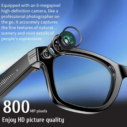 8 Million Pixels Smart Glasses Recording Videos AI Photo Recognition Answer Translation 270mAh IP65 Waterproof Bluetooth Glasses
